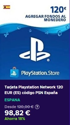 Tarjeta Playstation Network 120 EUR España