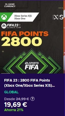 2800 FUT Points FIFA 23 Xbox